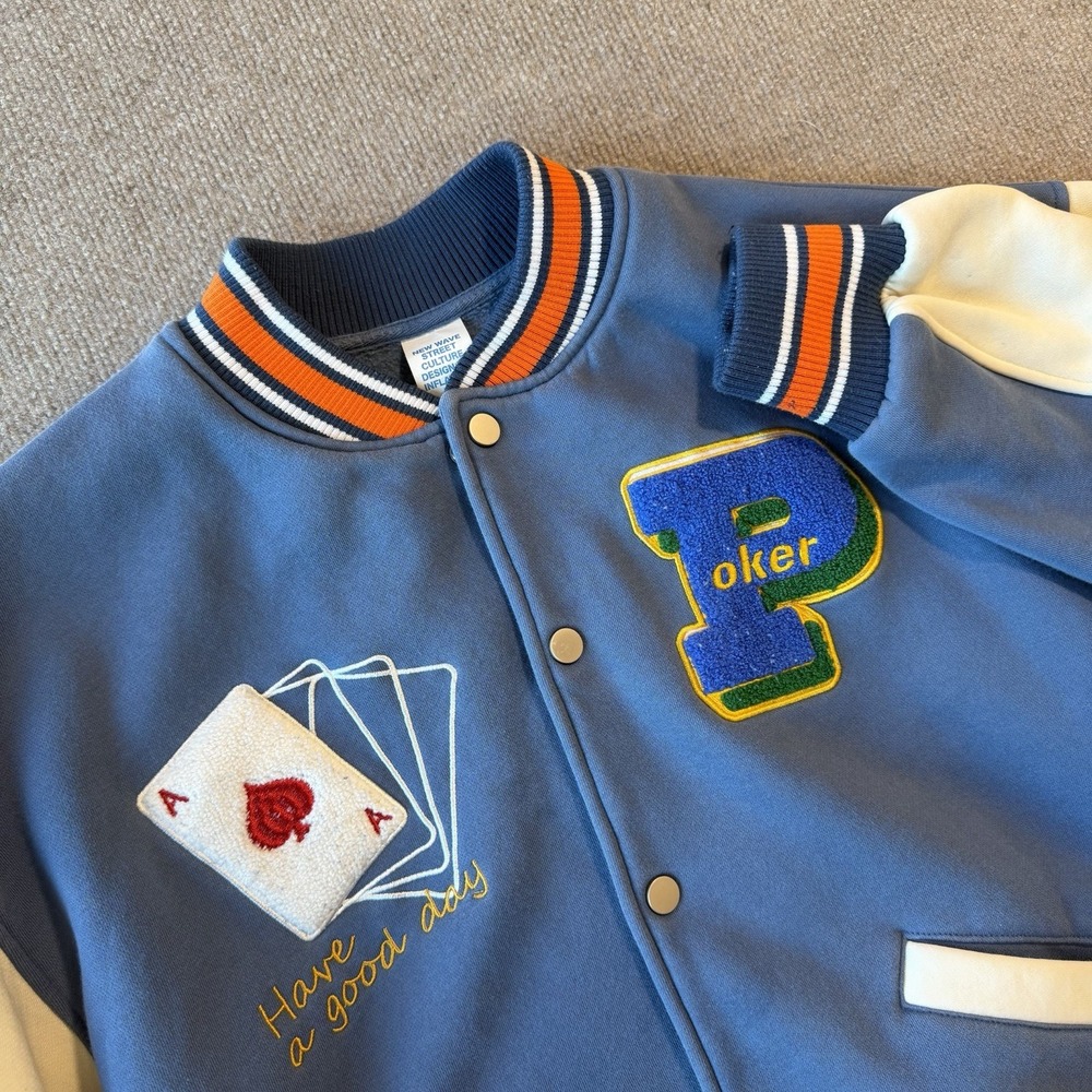 New Wave‎ Street Culture by Inflation Varsity Poker Lucky Jacket Sz L